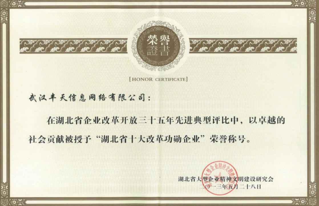 湖北省十大改革功勋企业